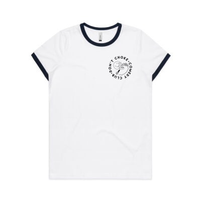 Don't Choke Comedy T-Shirt with Black details- White Thumbnail